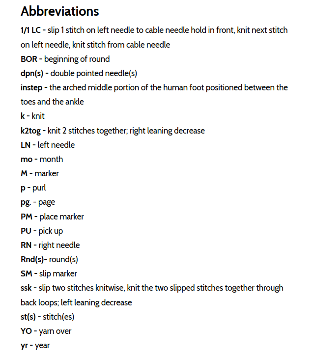 Knitting Abbreviations 101 & Free PDF Checklist